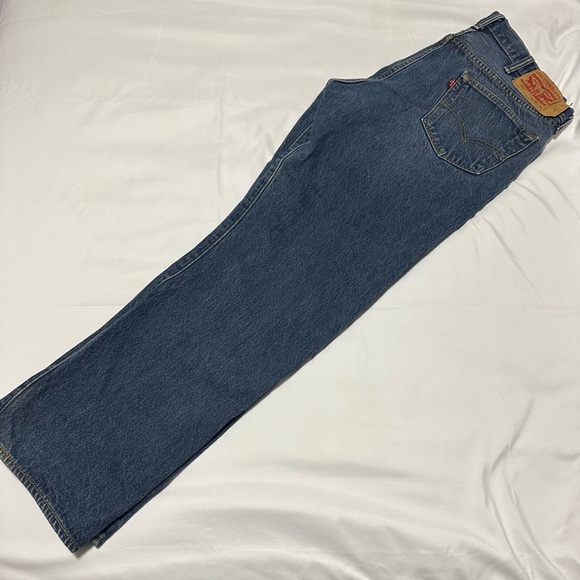 Men's Levi's 501 Straight Leg Blue Jeans (38W/32L) - Picture 6 of 8